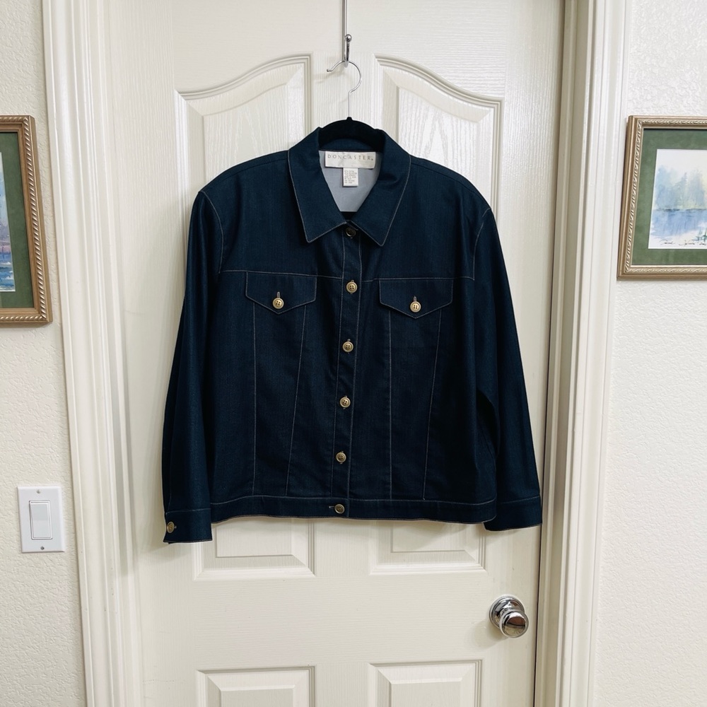 Doncaster Dark Blue Denim Trucker Jacket Women’s Plus Size 18 - Picture 1 of 6